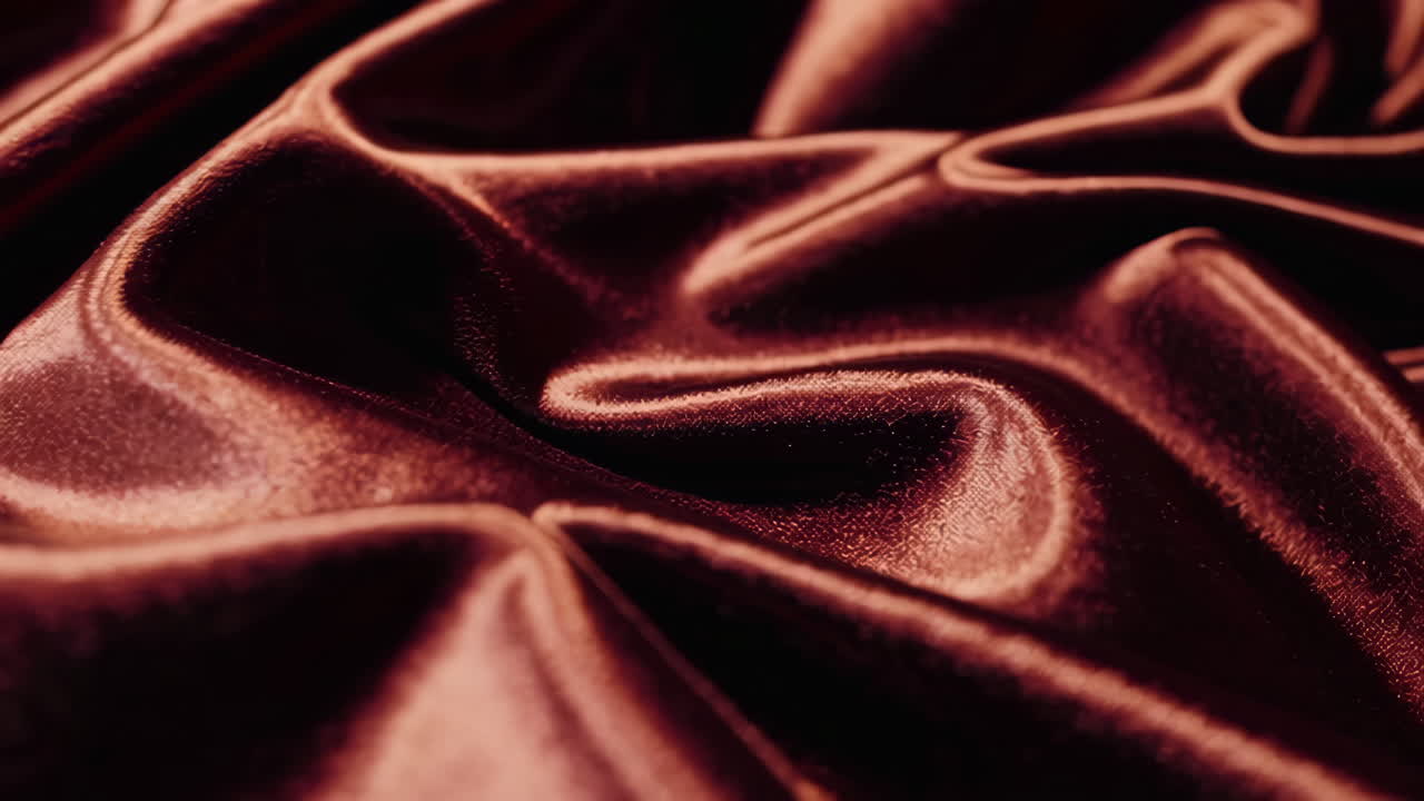 Close-up of Draped Maroon Silk Fabric