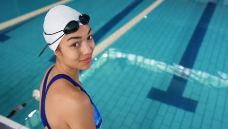 swimmer training in a swimming pool