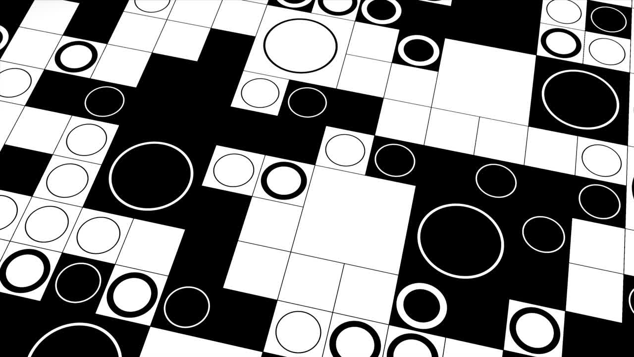 円と正方形の抽象的な幾何学的なパターン