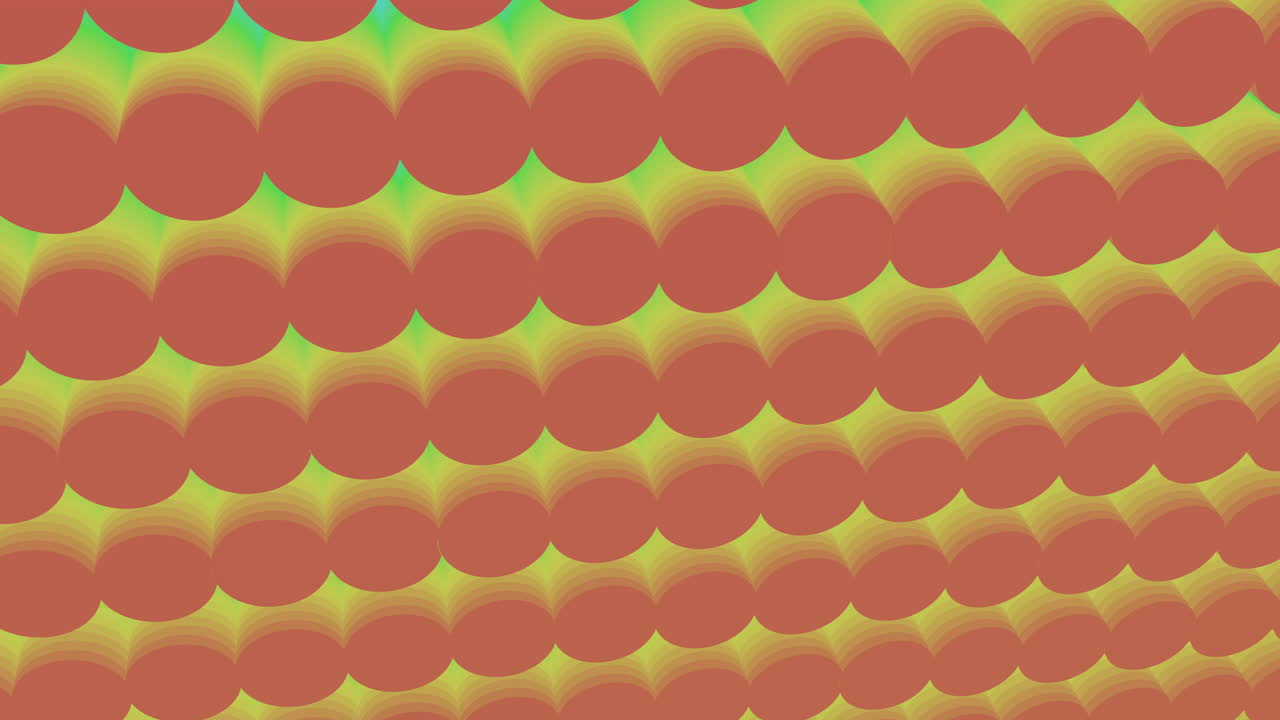 A dynamic and visually captivating circular pattern featuring green and blue circles in a symmetrical spiral layout, with larger circles at the center and smaller ones radiating outward