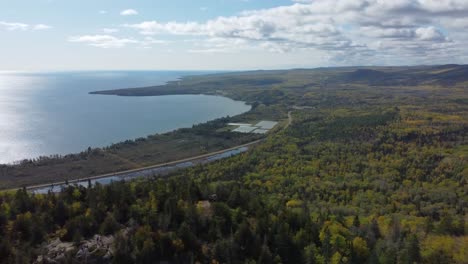 aerial of hills and trees