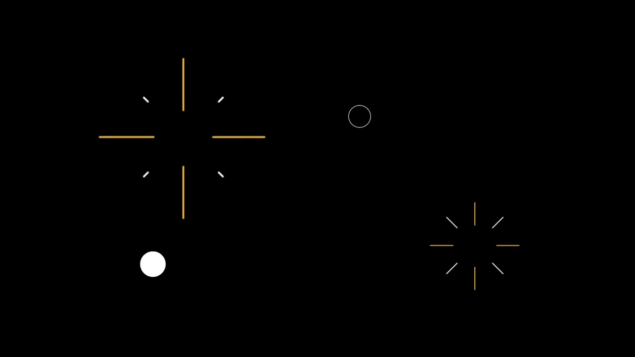 Animation med hvid geometrisk form, isoleret og svævende på sort baggrund.