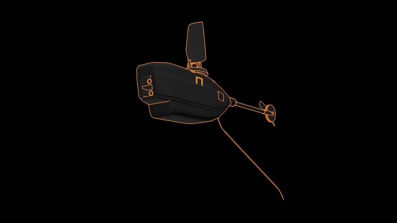 3D animation of futuristic military surveillance and reconnaissance UAV drone for special forces combat intervention and tactics