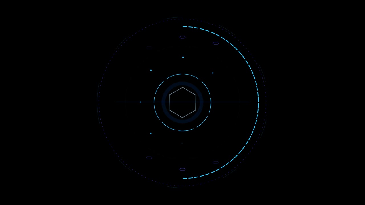 Futuristic Digital Hexagon Interface HUD Animation