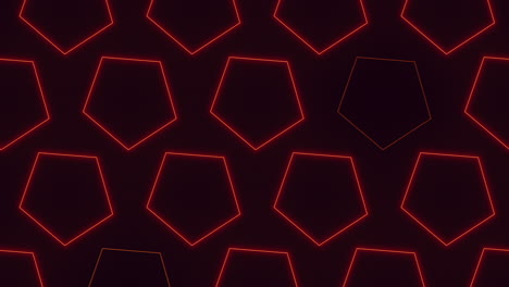 Neon-red-hexagons-pattern-with-pulse-effect