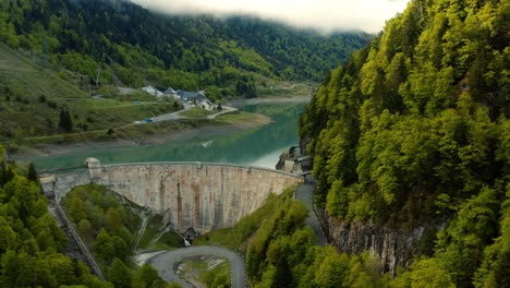 a hydroelectric dam in the pyrenees mountains in france