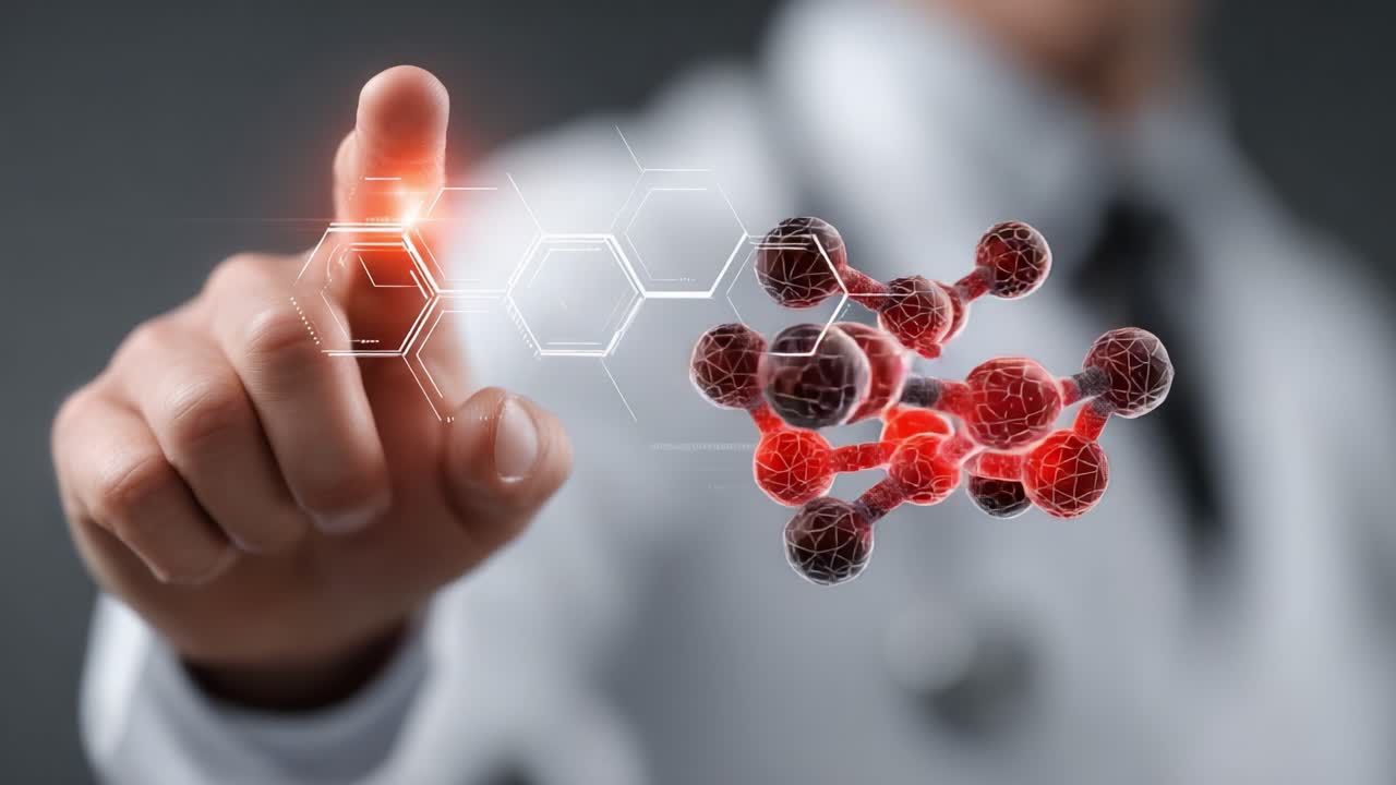 A Healthcare Professional Engaging with Molecular Structures, Demonstrating the Intersection of Science and Innovation in Modern Medicine Using Advanced Technology