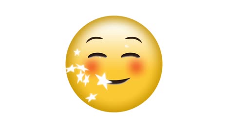 Animación-Del-ícono-Emoji-Feliz-Sobre-Estrellas-Fugaces