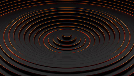 background of black rings with gold facets moving in waves. loop animation