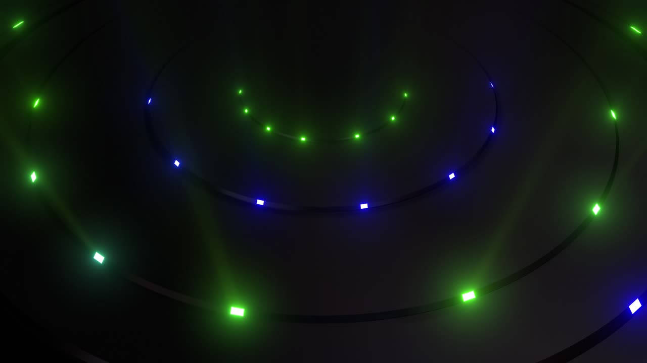 Abstract Glowing Circles Tunnel