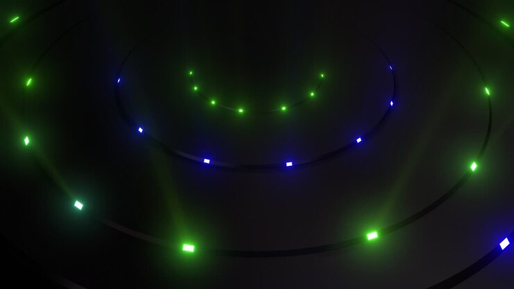 Abstract Glowing Circles Tunnel