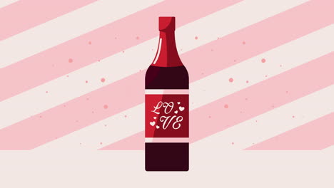 red wine bottle with love label