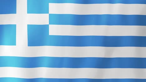 realistic greece flag waving in the wind. 4k animation.