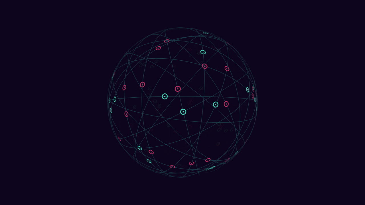 Interconnected nodes forming a circular network pattern