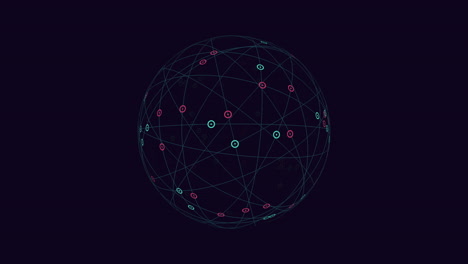 interconnected nodes forming a circular network pattern