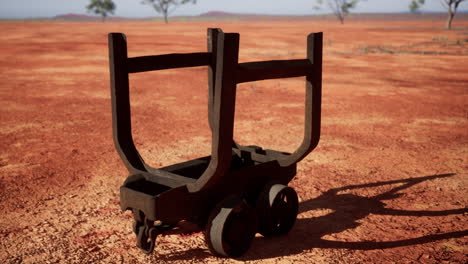 old rusted mining cart in desert