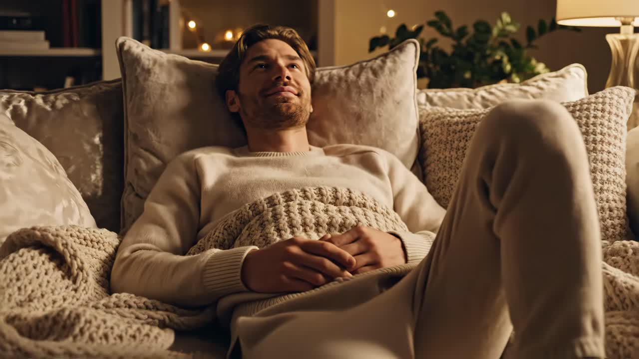 Man Relaxing on Couch