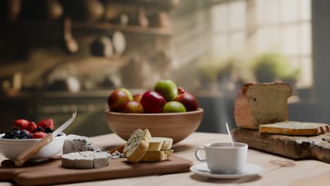 rustic breakfast scene