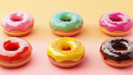 delicious doughnuts with colorful glaze and sprinkles