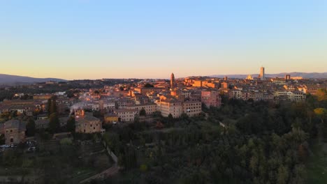 aeria view of the beautiful city sienna, located in italy center