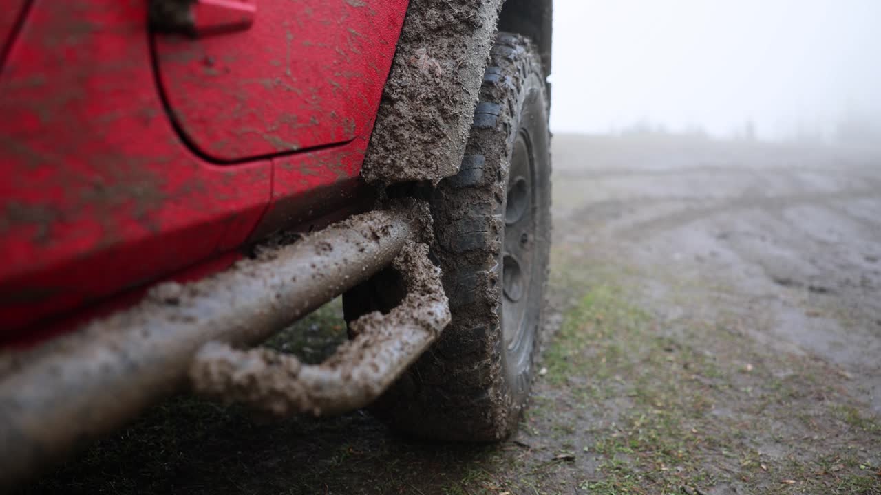 Muddy Jeep off-roading