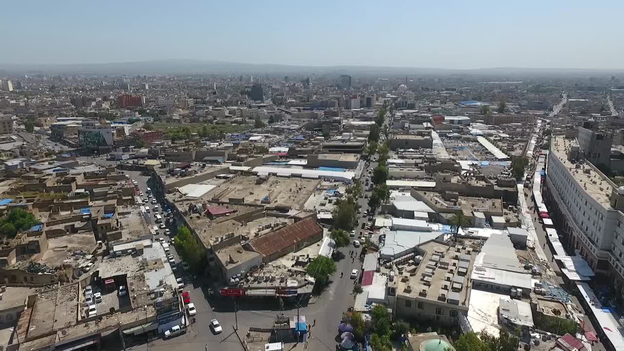 아르빌 시의 항공 영상