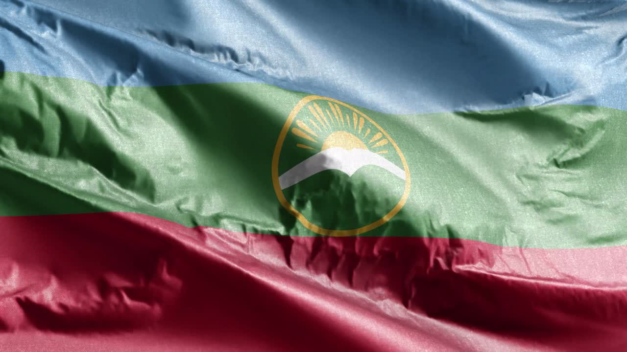 카라차이 체르케시아 섬유 발은 바람의 에 흔들리고, 카라카이-체르케시아 발이 바람에 흔들려, 직물 섬유 조직은 완전히 채우는 배경, 10 초의