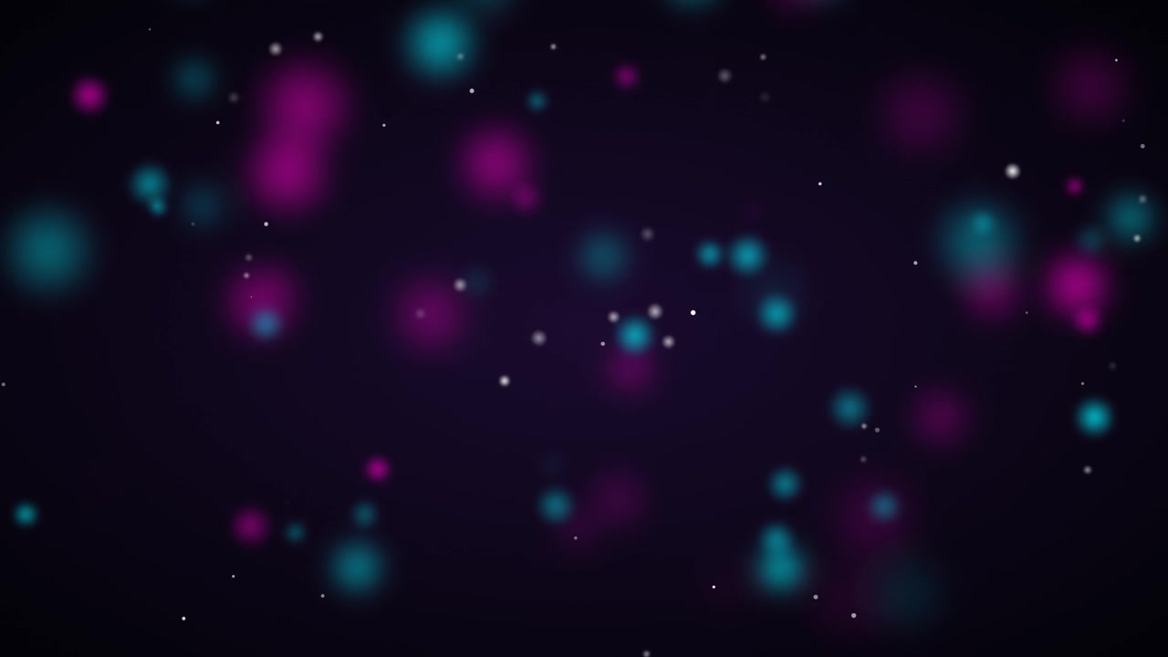 Abstract Background with Floating Pink and Cyan Bokeh Particles