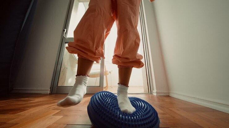 In equilibrio su una Bosu Ball