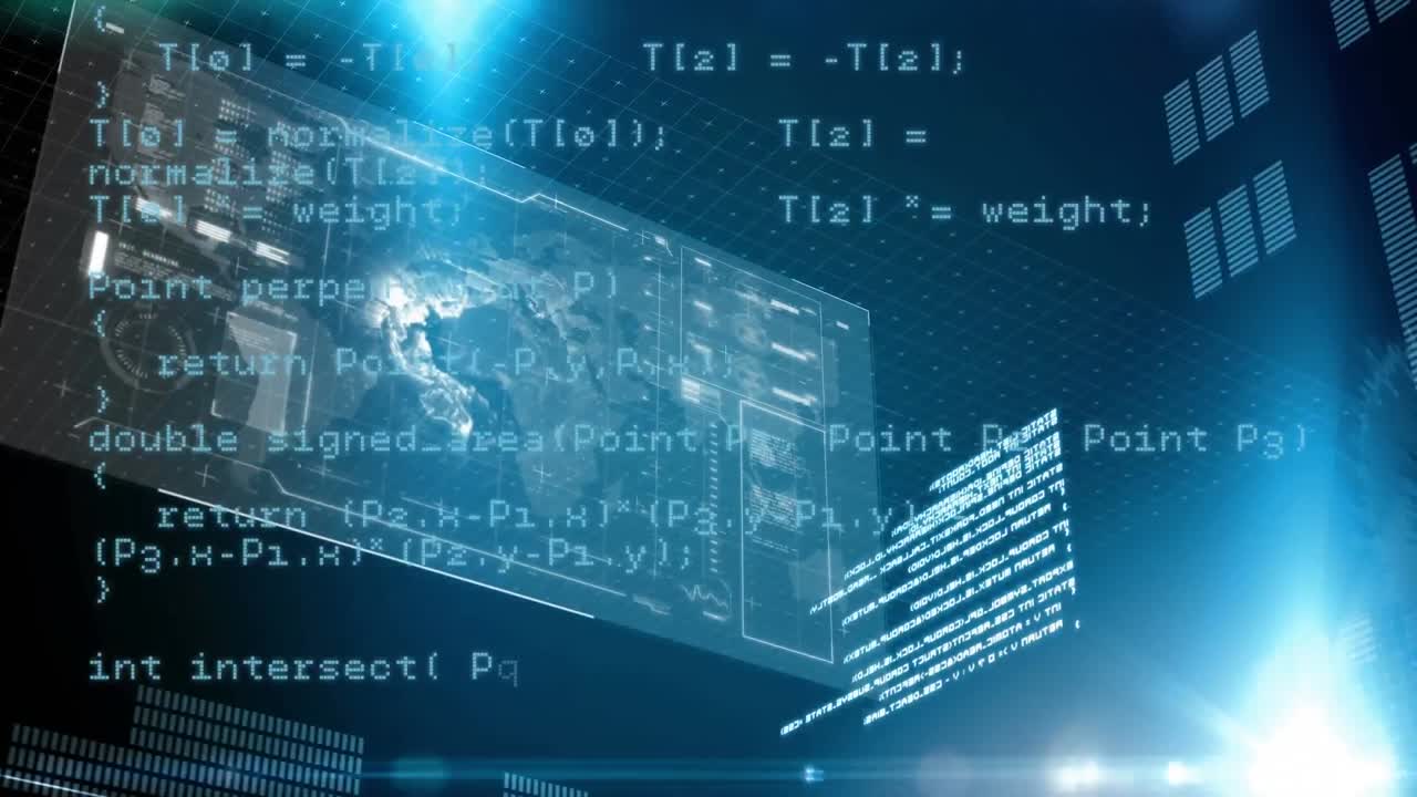 지구와 화면에서 데이터 처리의 애니메이션