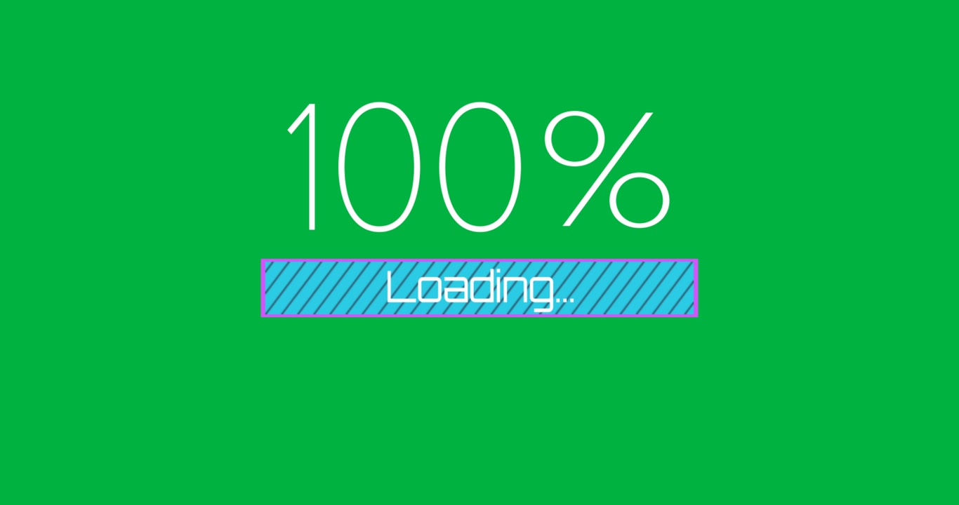 Animation of loading process on black background