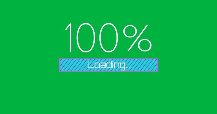 Animation of loading process on black background