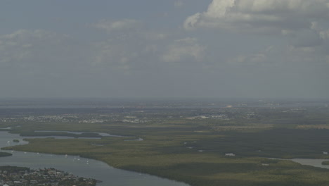 fort myers beach florida aerial v6 panning view from the residential beachfront across the waterways and back - dji inspire 2, x7, 6k - march 2020