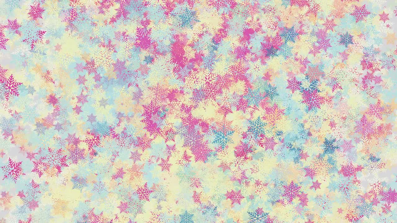 4k 원활한 루프 파스텔 플리커 스노우플레이크 모션 추상화 3d 추상화 모션 플래시 모션 배경 축제 크리스마스 및 새해 전날
