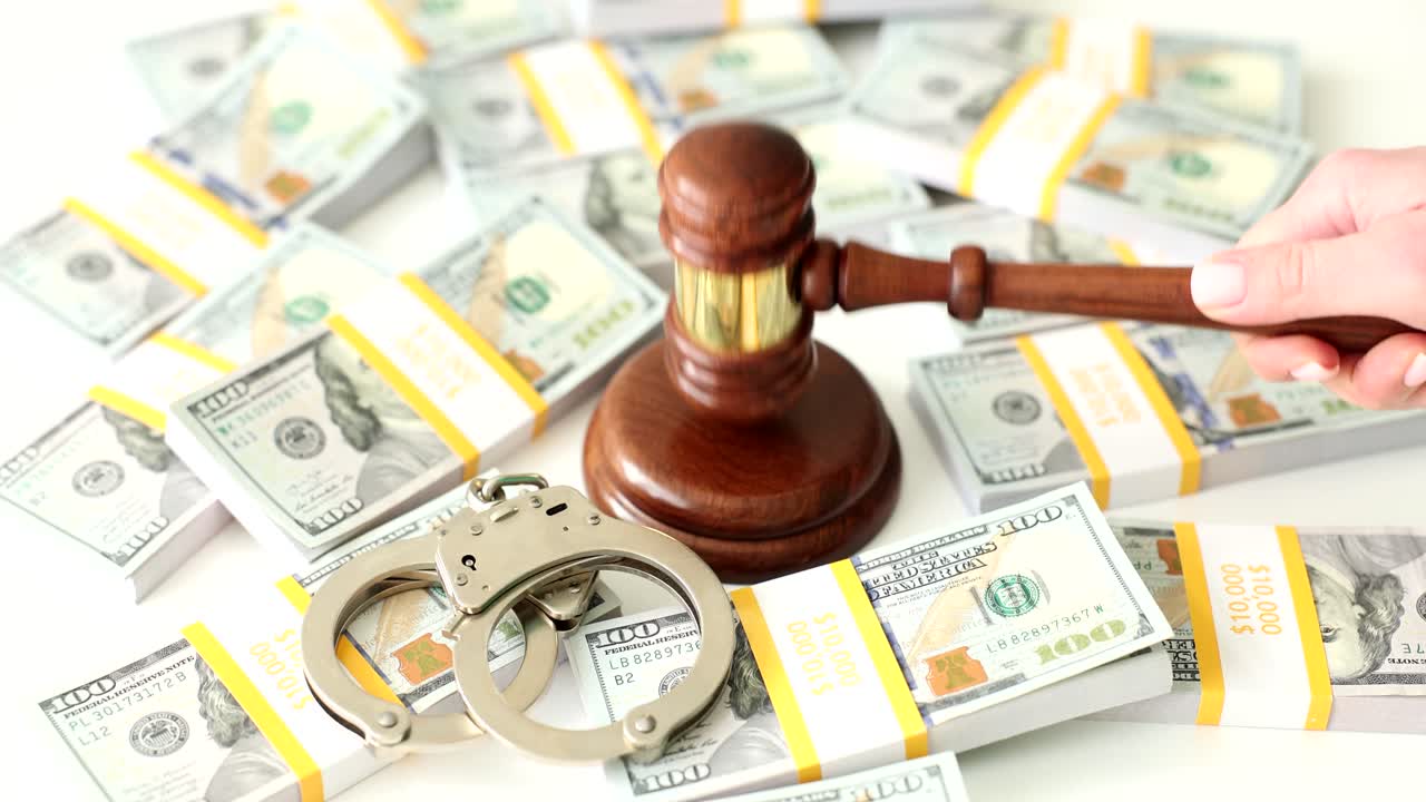 Money, Gavel, and Handcuffs