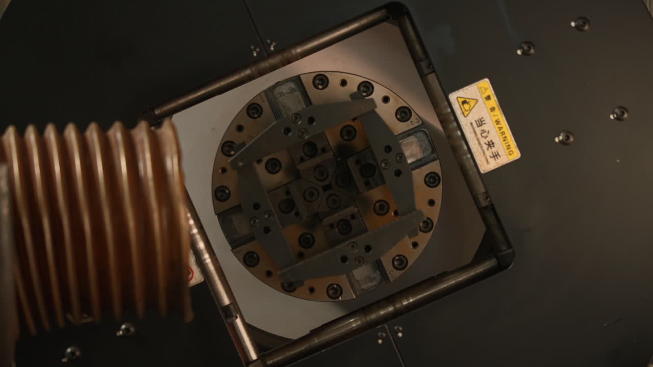 정밀 산업 기계의 클로즈업