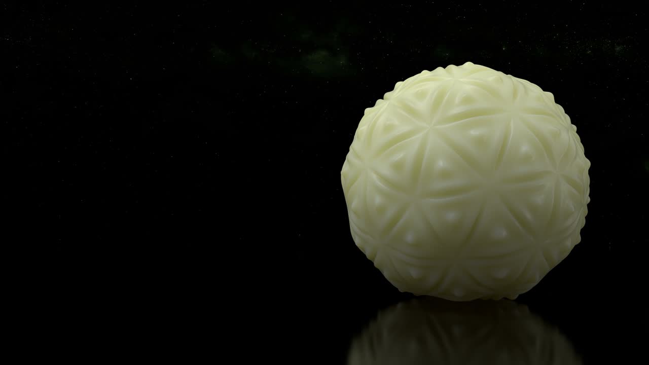 diseño en bucle 3d de bolas elásticas geométricas futuristas en el fondo del universo. vista panorámica de esferas de goma rodantes.