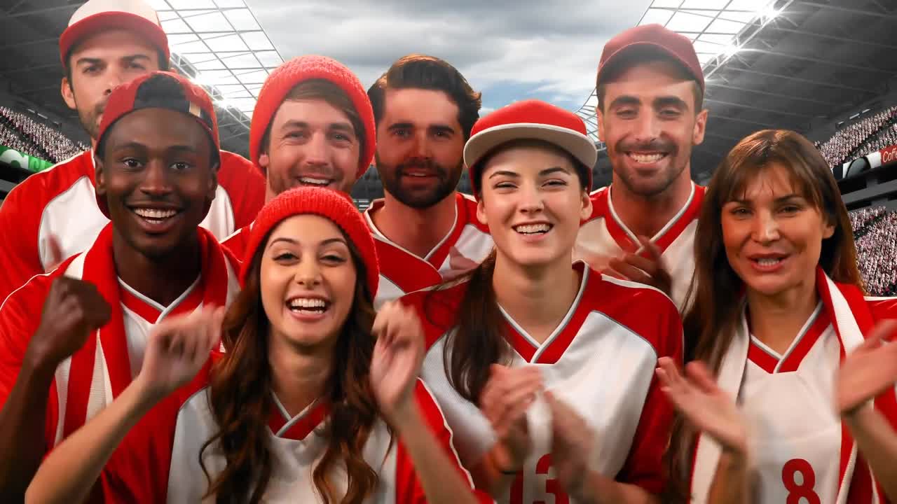 grupo de fanáticos animando a su equipo