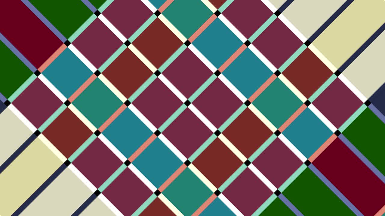 modello grafico video 2d con rombi che si muovono in basso a destra.