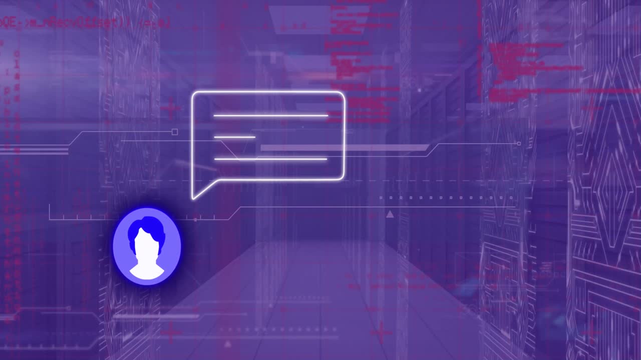 анимация иконки с пузырьком речи и обработка данных через серверную комнату.