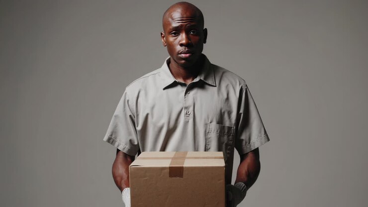 Delivery Person Holding Package