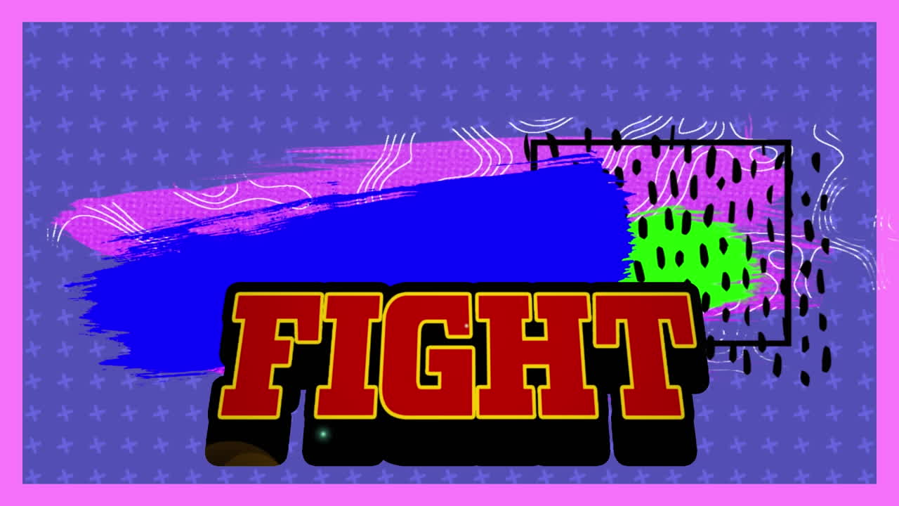 animación de la lucha en el espacio abstracto digital