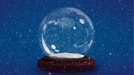 digital animation video of blue glitter sparkles wave moving around snow globe 4k