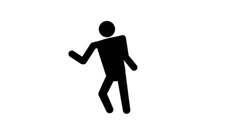 dancing man, stick figure human, icons people dance, animation 4k video