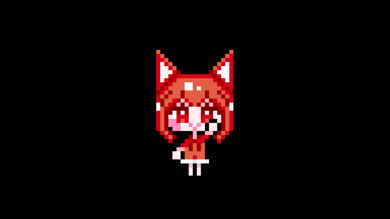 Pixel Cat girl Raising hand short hair Looping animation. 1080p (4).mov