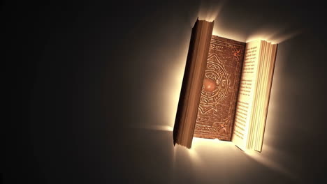 glowing illuminated magic book