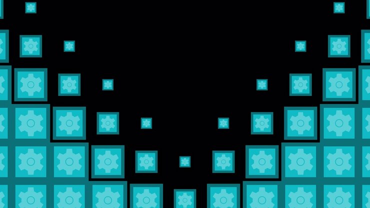 Teal Gear Pattern Background