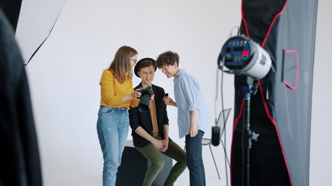 sesión de fotos en un estudio