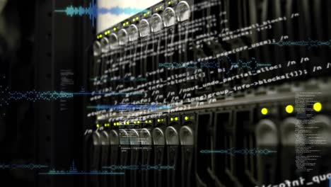 animazione dell'elaborazione dei dati su server informatico