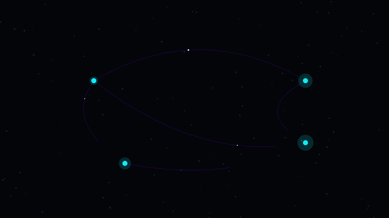 Abstract Animation of Glowing Nodes Connecting in Digital Space